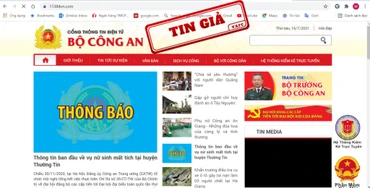 Cơ quan chức năng phát hiện thêm một website giả mạo Cổng thông tin Bộ Công an.