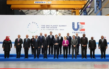 Các nhà lãnh đạo dự Hội nghị cấp cao quốc tế về đại dương. (Ảnh: European Council)