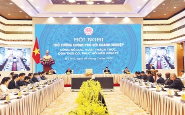 Hội nghị Thủ tướng Chính phủ với doanh nghiệp cùng nỗ lực, vượt thách thức, đón thời cơ, phục hồi nền kinh tế. ẢNH | ĐỨC ANH
