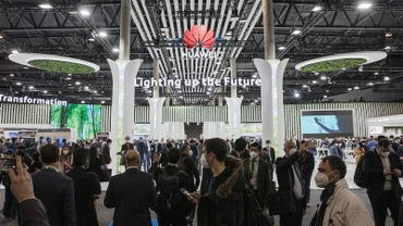 Gian trưng bày của Huawei tại Triển lãm di động toàn cầu (MWC) năm 2022 tại Barcelona, Tây Ban Nha. Ảnh: Huawei
