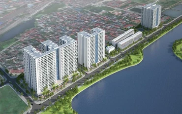 Phối cảnh dự án nhà ở xã hội Thượng Thanh, quận Long Biên. (Ảnh: NGỌC ANH)
