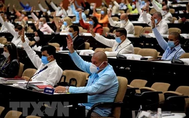 Các đại biểu tại phiên khai mạc Đại hội Đảng Cộng sản Cu-ba (PCC) lần thứ VIII ở La Habana, ngày 16-4-2021. (Nguồn: AFP/TTXVN)