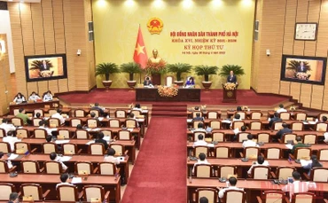 Quang cảnh kỳ họp thứ tư, HĐND thành phố Hà Nội khóa 16.  (Ảnh: Duy Linh)