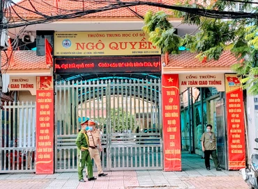 Trường THCS Ngô Quyền, nơi được cho là xảy ra tình trạng lạm thu đang được các cơ quan pháp luật điều tra, xử lý.