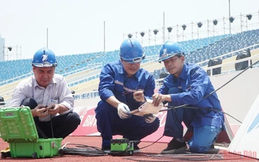 Tốc độ VinaPhone 5G tại Sân vận động quốc gia Mỹ Đình đạt từ 900Mbps đến 1Gbps.
