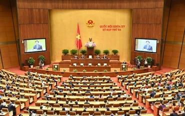 Quang cảnh phiên bế mạc Kỳ họp thứ 3, Quốc hội khóa XV, chiều 16/6. (Ảnh: LINH NGUYÊN)