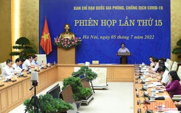 Quang cảnh Phiên họp lần thứ 15 của Ban Chỉ đạo Quốc gia phòng, chống dịch Covid-19.