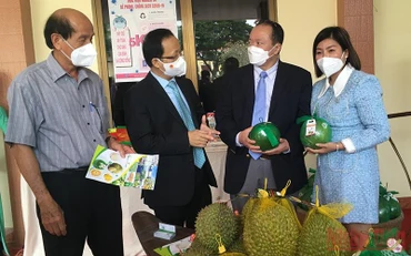 Đại biểu tham dự tọa đàm tìm hiểu sản phẩm chủ lực của tỉnh Bến Tre.