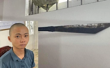 Đối tượng Trịnh Ngọc Hưng và hung khí gây án.
