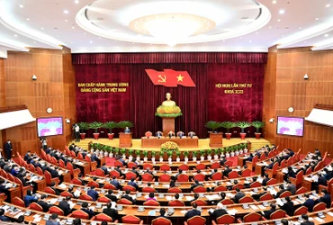 Toàn cảnh Hội nghị lần thứ tư Ban Chấp hành Trung ương Đảng khóa XIII. (Ảnh: ĐĂNG KHOA)