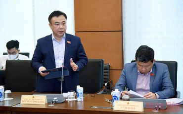 Đại biểu Quốc hội Nguyễn Công Long (Đồng Nai) phát biểu thảo luận tại tổ 9 sáng 22/10. 