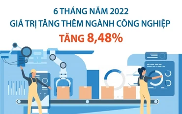Giá trị tăng thêm ngành công nghiệp tăng 8,48% trong 6 tháng đầu năm