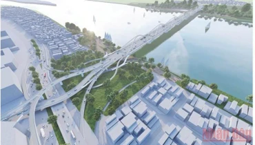 Phương án kiến trúc cầu Trần Hưng Đạo số 12 đoạt giải Nhất với dạng cầu vòm thép.