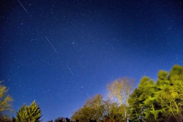 Vệ tinh SpaceX Starlink 5 được chụp trên bầu trời từ Svendborg ở Nam Funen, Đan Mạch ngày 21/4/2020. Ảnh: REUTERS