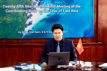 Phó Tổng cục trưởng Nguyễn Quế Lâm chủ trì Hội nghị IGM25 - Phần thứ nhất từ đầu cầu Tổng cục Biển và Hải đảo Việt Nam.
