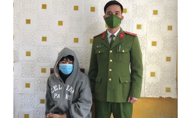 Đối tượng Lê Văn Duy tại cơ quan công an.