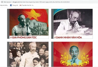 Các phần trưng bày của triển lãm online