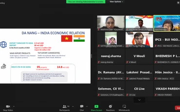 Hội nghị xúc tiến thương mại, đầu tư giữa các địa phương của Việt Nam và bang Andhra Pradesh, Ấn Độ. (Ảnh: VOV)