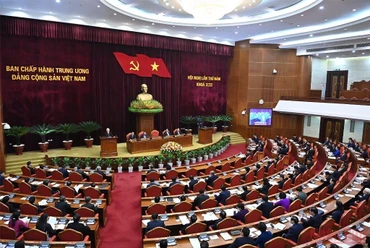 Hội nghị lần thứ 5 Ban Chấp hành Trung ương Đảng Cộng sản Việt Nam khóa XIII. (Ảnh: ĐĂNG KHOA)