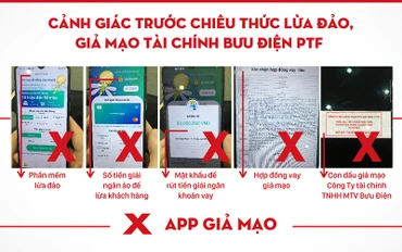 Thông tin cảnh báo của Công ty PTF về chiêu thức lừa đảo app giả mạo.