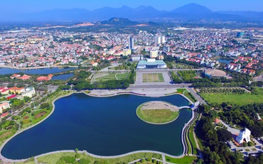 TP Vĩnh Yên nhìn từ trên cao.