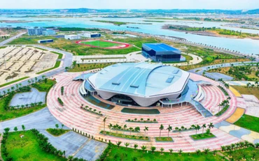 Nhà thi đấu 5000 chỗ (Phường Đại Yên, TP Hạ Long) dự kiến là nơi diễn ra Lễ Khai mạc Đại hội Thể thao toàn quốc lần thứ IX năm 2022. Ảnh: VGP