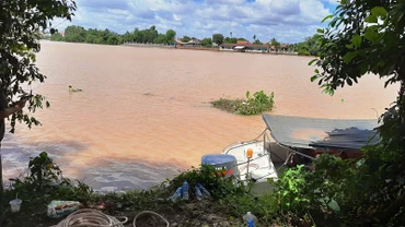 Hiện trường nơi ghe tuần tra bị chìm.