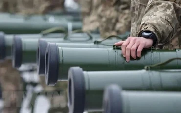Quân nhân Ukraine tại lễ chuyển giao các thiết bị quân sự và vũ khí hạng nặng tại Kiev, ngày 15/11/2018. (Ảnh: Getty Images/TTXVN)
