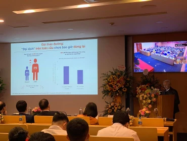PGS, TS Tạ Văn Bình, Chủ tịch Trung ương Hội người giáo dục bệnh đái tháo đường Việt Nam cung cấp thông tin cho người dân về bệnh lý đái tháo đường.