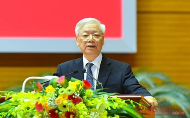 Tổng Bí thư, Chủ tịch nước Nguyễn Phú Trọng phát biểu chỉ đạo hội nghị. Ảnh: DUY LINH