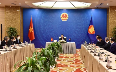 Quang cảnh buổi tiếp. (Ảnh: TRẦN HẢI)