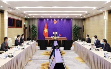 Hội nghị quốc tế về tương lai châu Á lần thứ 26 theo hình thức trực tuyến. (Ảnh: Bộ Ngoại giao)