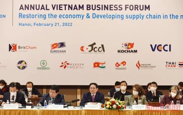 Thủ tướng Phạm Minh Chính dự Phiên cấp cao Diễn đàn Doanh nghiệp Việt Nam thường niên.