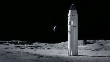 Hình ảnh minh họa phi thuyền của SpaceX trên mặt trăng. Ảnh: SpaceX.