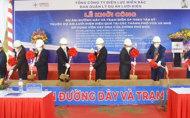 Khởi công xây dựng dự án đường dây và trạm biến áp 110kV Tân Kỳ.