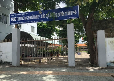 Trung tâm Giáo dục nghề nghiệp - Giáo dục thường xuyên thành phố Bến Tre, nơi xảy ra vụ việc nhóm nữ sinh đánh nhau.