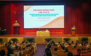 Toàn cảnh Hội nghị về công tác xây dựng Đảng và công tác đảng ngoài nước. (Ảnh: Đinh Trường)