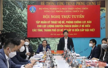 Hội nghị "Tập huấn kỹ thuật hộ đê, phòng chống lụt bão cho lực lượng chuyên trách bảo vệ đê điều tại các tỉnh, thành phố có đê từ cấp III đến cấp đặc biệt, ngày 8/12.