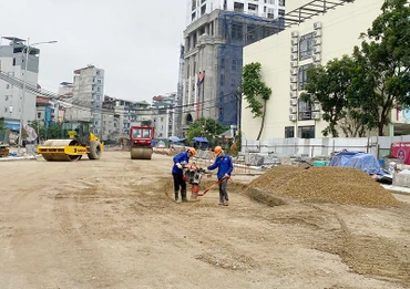Thi công đường Huỳnh Thúc Kháng (kéo dài).