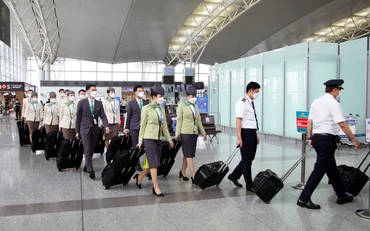 Bamboo Airways hiện có 421 phi công, gần 650 tiếp viên, 30 nhân viên điều độ khai thác bay. (Ảnh: Bamboo Airways cung cấp)