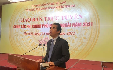 Thứ trưởng Ngoại giao, Chủ nhiệm Ủy ban Tô Anh Dũng phát biểu tại Hội nghị.