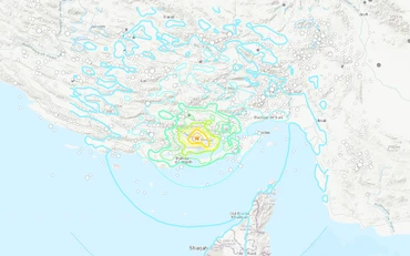 Vị trí xảy ra trận động đất tại Iran. (Ảnh: USGS)