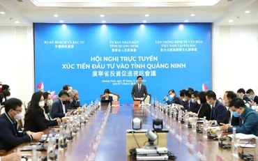 Hội nghị trực tuyến xúc tiến đầu tư vào tỉnh Quảng Ninh.