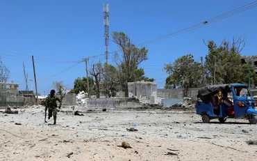 Binh sĩ Somalia trong cuộc đụng độ với các tay súng nhóm Al-Shabaab ở Mogadishu, Somalia, ngày 23/3/2019. (Ảnh: Reuters)