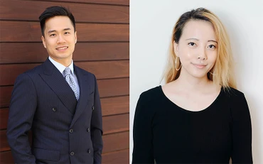 Từ trái qua: Lương Mạnh Cường (Vinson Luong) và Trần Thị Thúy Quỳnh (Caroline Tran).