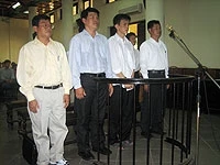 Các bị cáo tại phiên tòa