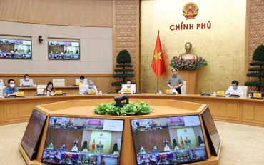 Thủ tướng Phạm Minh Chính chủ trì cuộc họp. (Ảnh: Dương Giang/TTXVN)