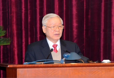 Tổng Bí thư, Chủ tịch nước Nguyễn Phú Trọng phát biểu khai mạc hội nghị. (Ảnh: ĐĂNG KHOA)