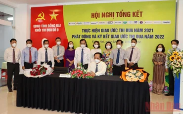 Các đơn vị Khối thi đua số 9 Đồng Nai ký kết giao ước thi đua năm 2022.