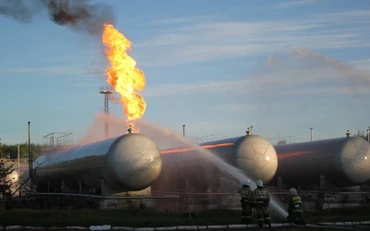 Nổ kho chứa gas ở Nga, ba người thương vong. (Ảnh: TASS)